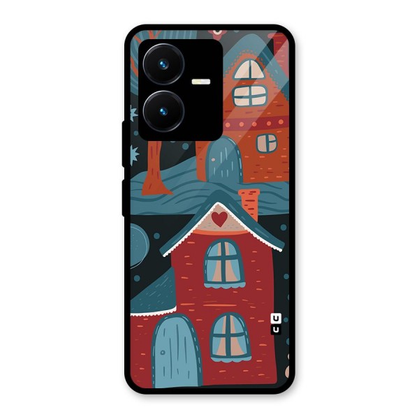 Nordic Arts Houses Glass Back Case for Vivo Y22