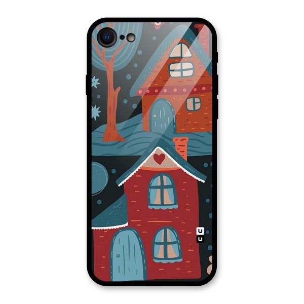 Nordic Arts Houses Glass Back Case for iPhone 8