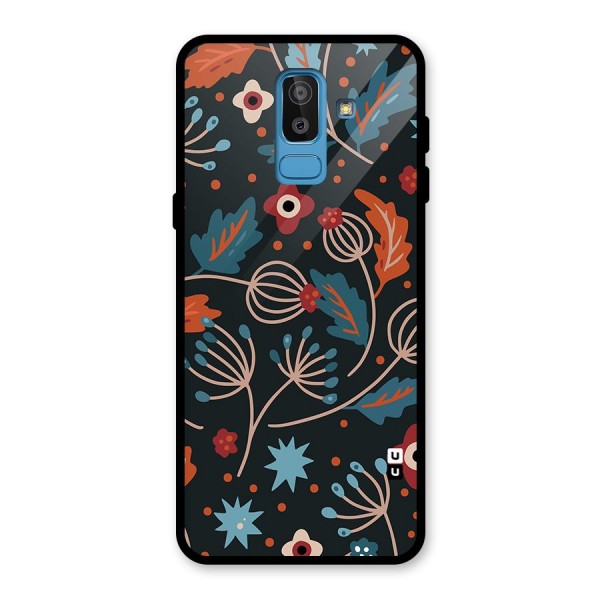 Nordic Arts Leaves Glass Back Case for Galaxy J8