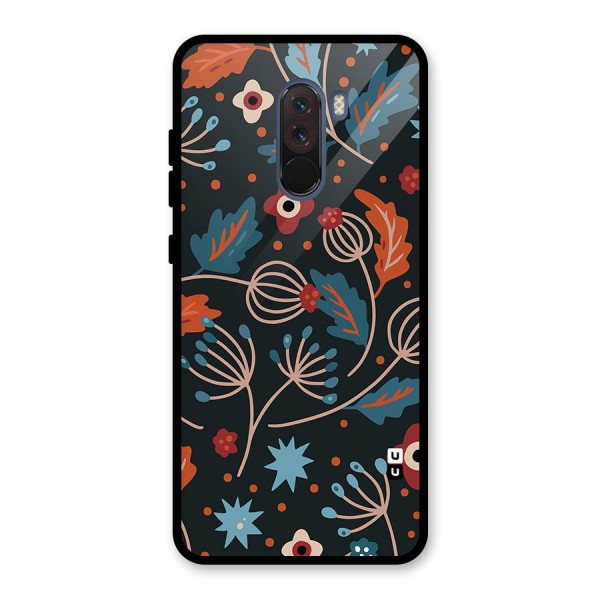 Nordic Arts Leaves Glass Back Case for Poco F1