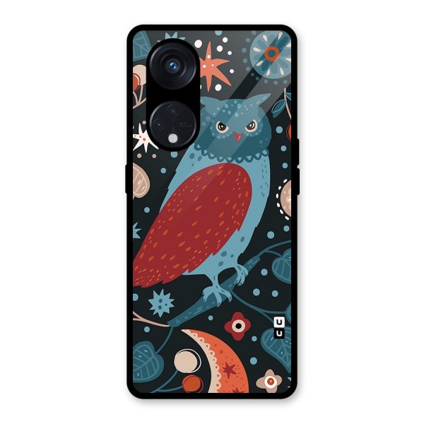 Nordic Arts Owl Glass Back Case for Reno8 T 5G