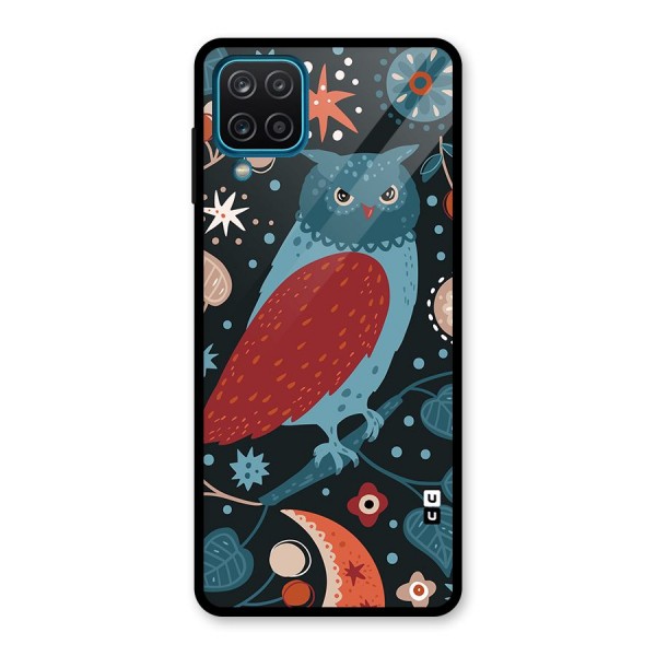 Nordic Arts Owl Glass Back Case for Galaxy A12