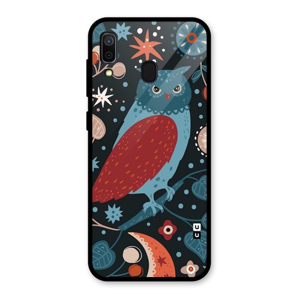 Nordic Arts Owl Glass Back Case for Galaxy A30