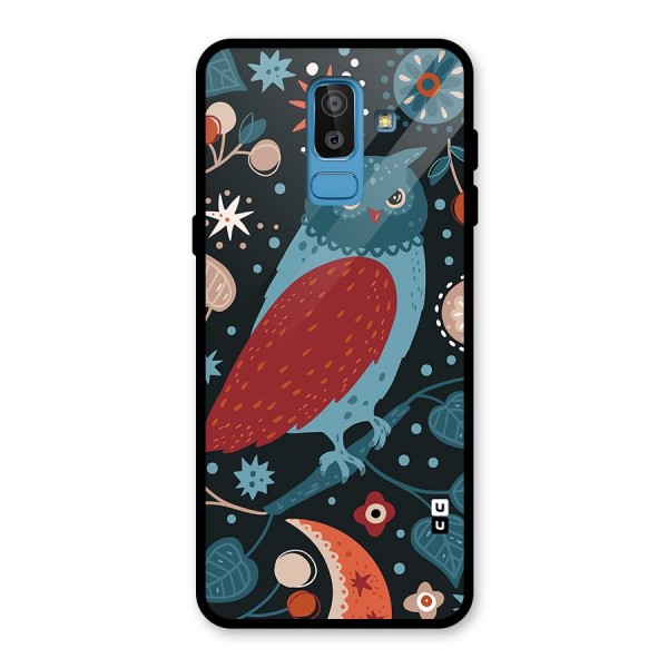 Nordic Arts Owl Glass Back Case for Galaxy J8