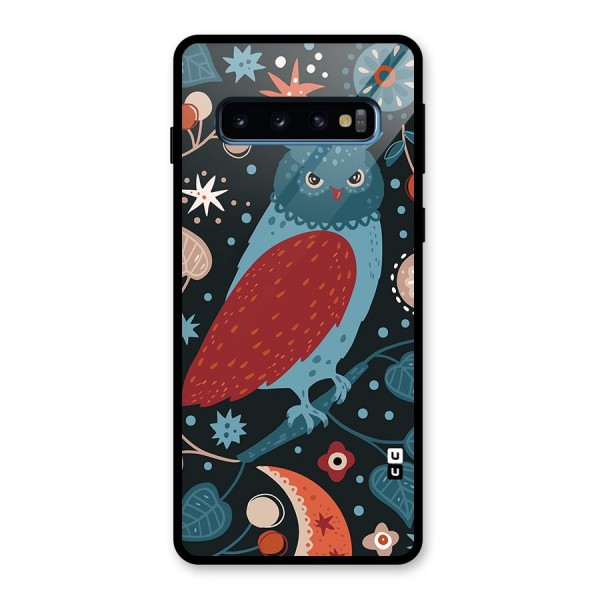 Nordic Arts Owl Glass Back Case for Galaxy S10