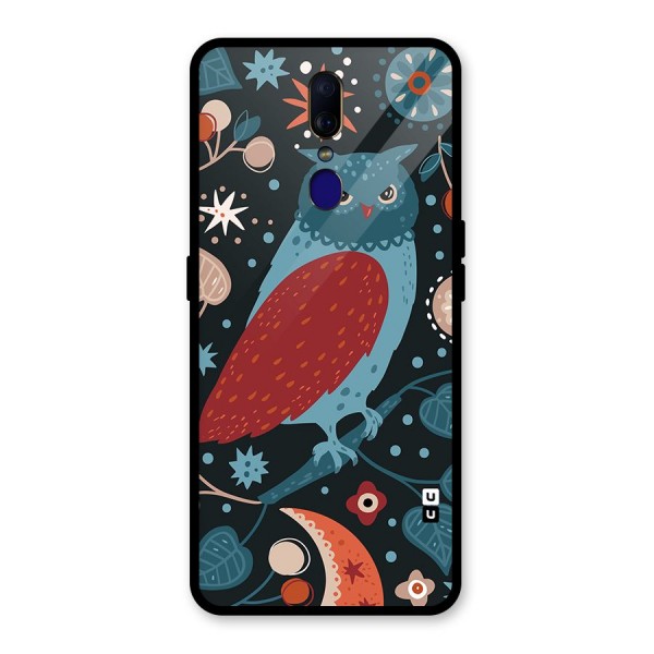 Nordic Arts Owl Glass Back Case for Oppo F11