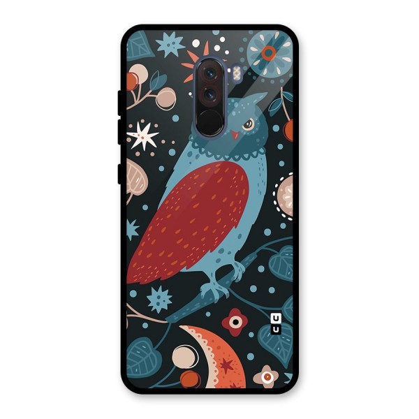 Nordic Arts Owl Glass Back Case for Poco F1