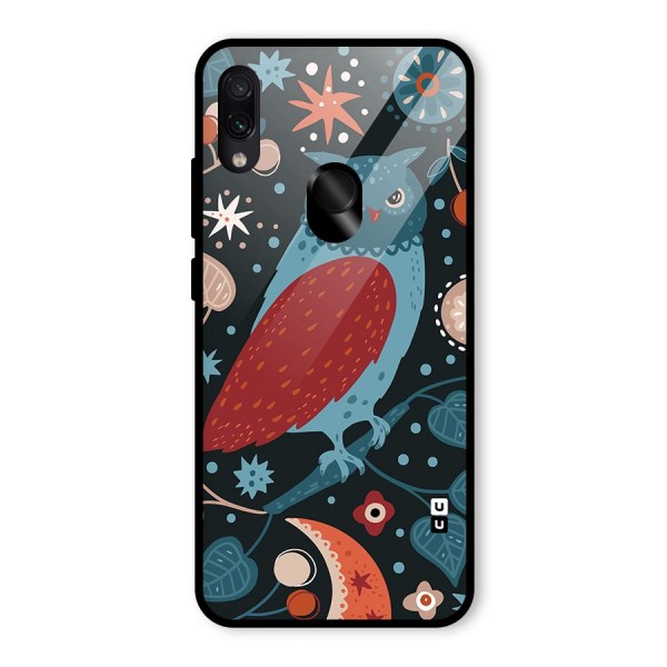 Nordic Arts Owl Glass Back Case for Redmi Note 7S