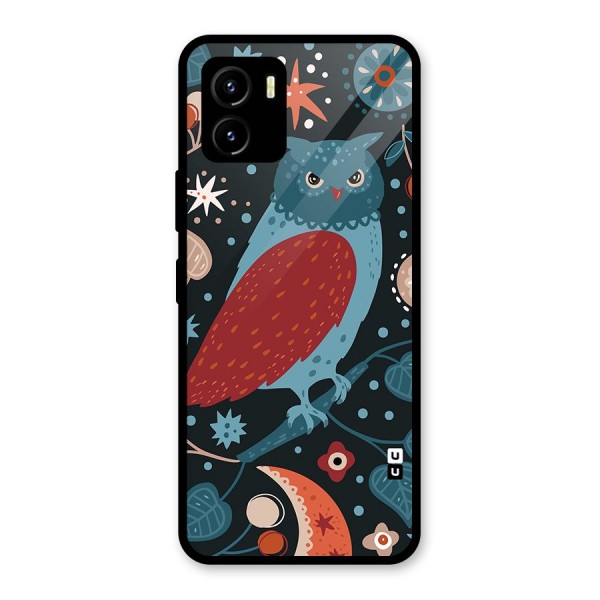 Nordic Arts Owl Glass Back Case for Vivo Y15s