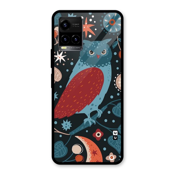 Nordic Arts Owl Glass Back Case for Vivo Y21A