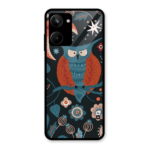 Nordic Arts Owl Moon Glass Back Case for Realme 10