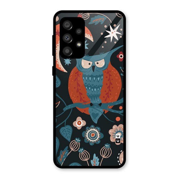 Nordic Arts Owl Moon Glass Back Case for Galaxy A32