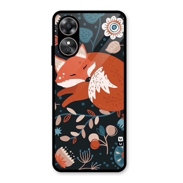 Nordic Arts Sleeping Fox Glass Back Case for Oppo A17