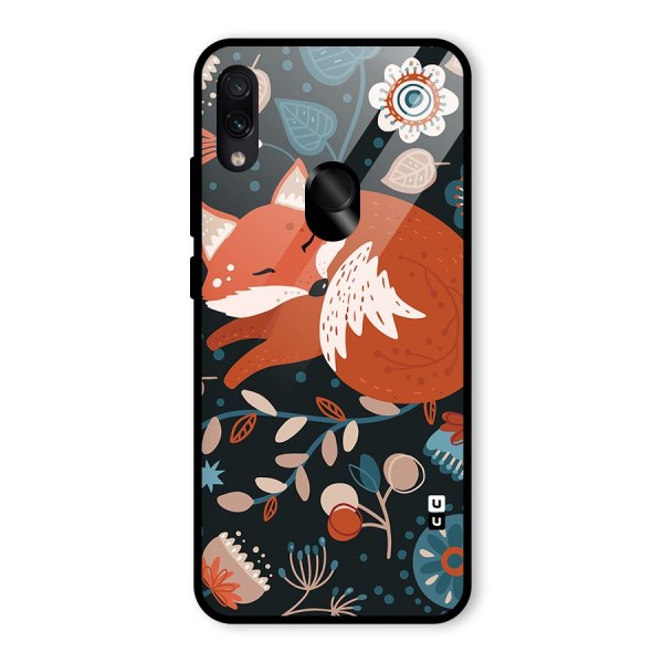 Nordic Arts Sleeping Fox Glass Back Case for Redmi Note 7S
