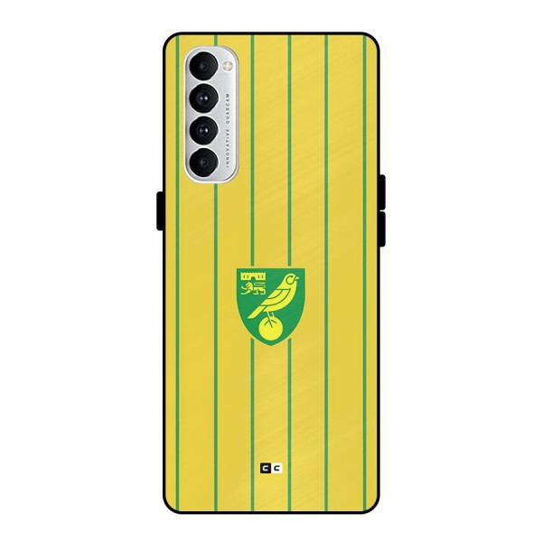 Norwich City Metal Back Case for Oppo Reno4 Pro