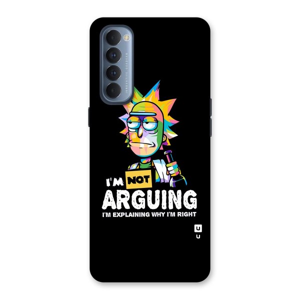 Not Arguing Explaining Back Case for Oppo Reno4 Pro