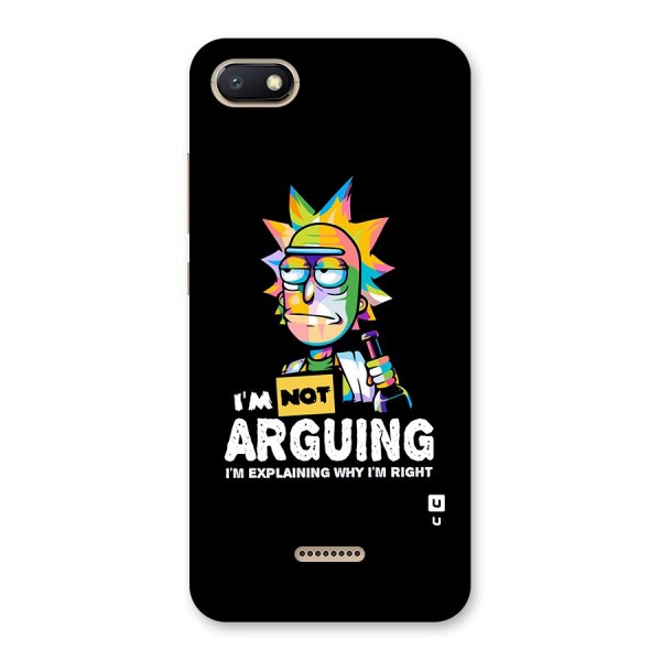 Not Arguing Explaining Back Case for Redmi 6A