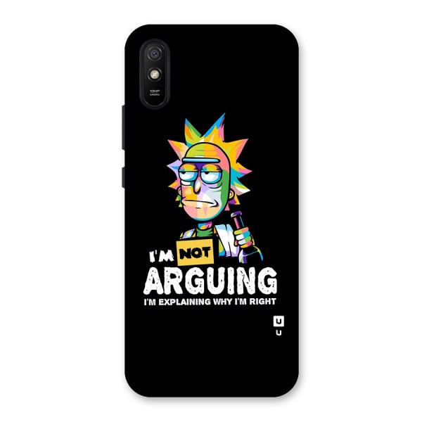 Not Arguing Explaining Back Case for Redmi 9A