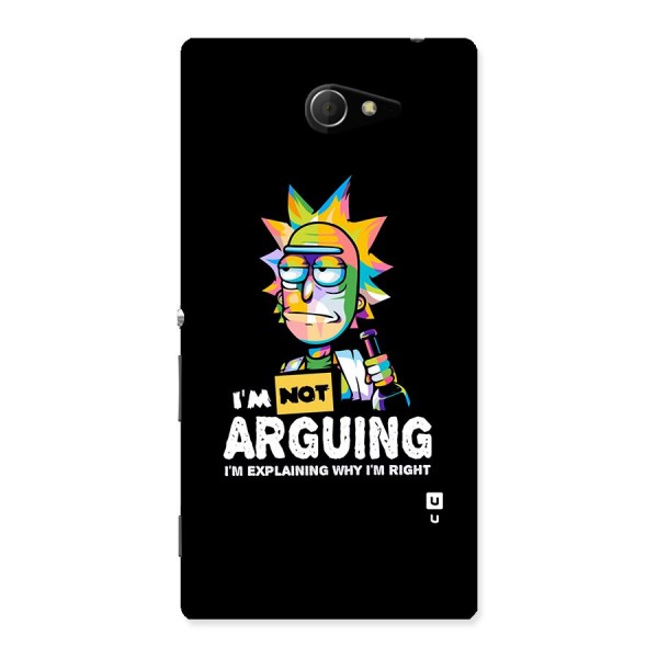 Not Arguing Explaining Back Case for Sony Xperia M2