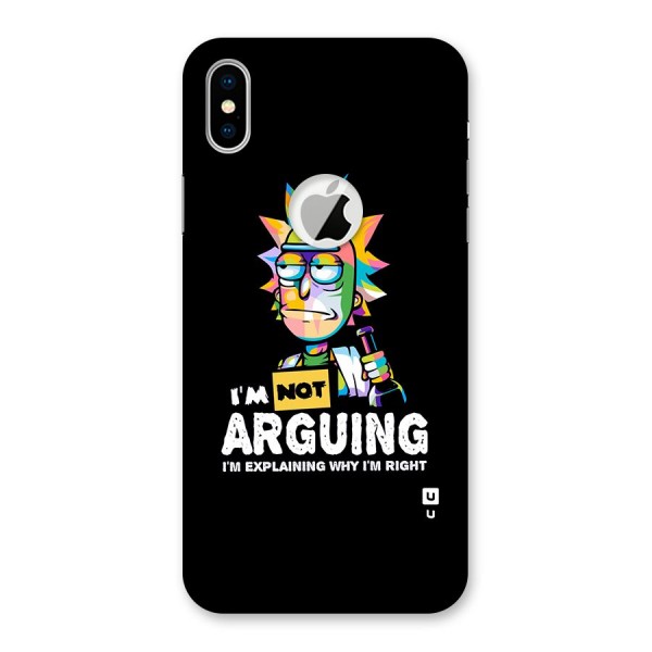 Not Arguing Explaining Back Case for iPhone XS Logo Cut