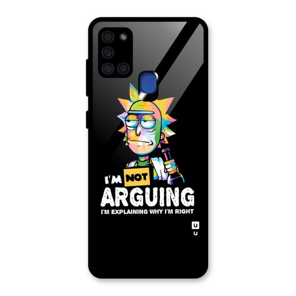 Not Arguing Explaining Glass Back Case for Galaxy A21s