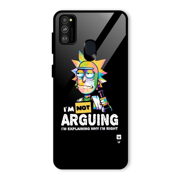 Not Arguing Explaining Glass Back Case for Galaxy M21