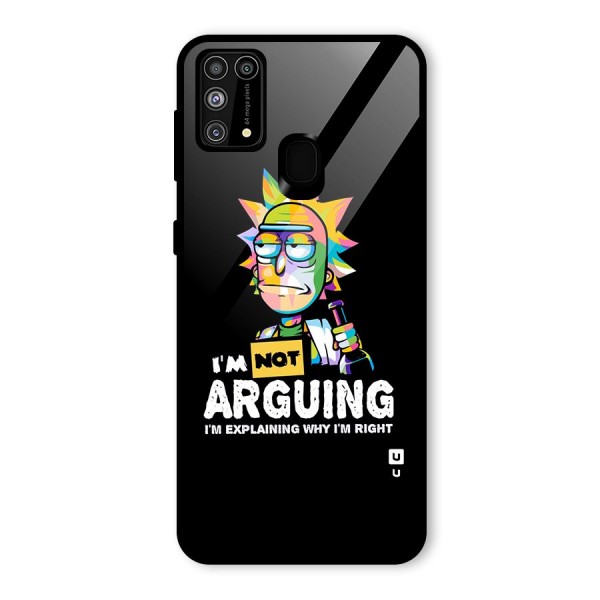 Not Arguing Explaining Glass Back Case for Galaxy M31