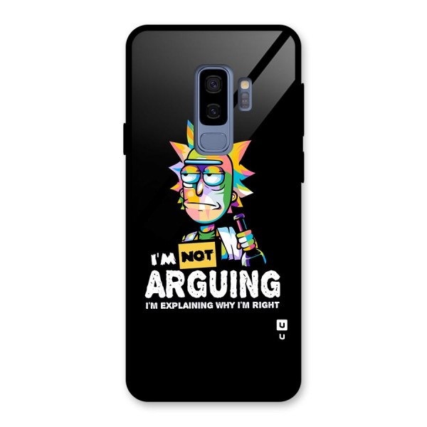 Not Arguing Explaining Glass Back Case for Galaxy S9 Plus