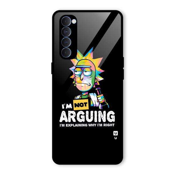 Not Arguing Explaining Glass Back Case for Oppo Reno4 Pro