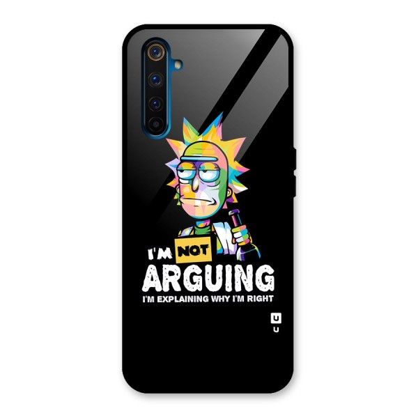 Not Arguing Explaining Glass Back Case for Realme 6 Pro