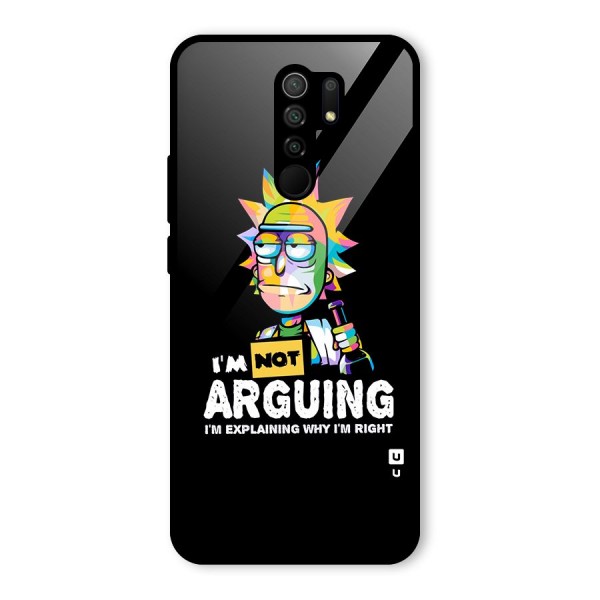 Not Arguing Explaining Glass Back Case for Redmi 9 Prime