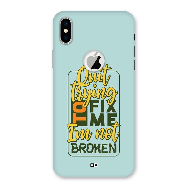 Not Broken Back Case for iPhone XS Logo Cut