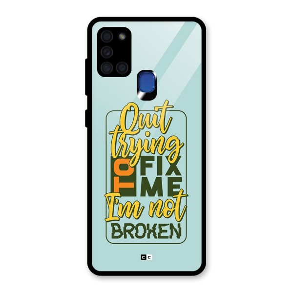 Not Broken Glass Back Case for Galaxy A21s