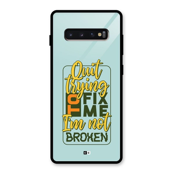 Not Broken Glass Back Case for Galaxy S10 Plus