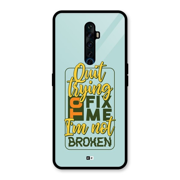 Not Broken Glass Back Case for Oppo Reno2 F