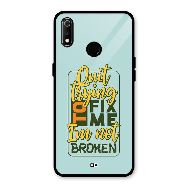 Not Broken Glass Back Case for Realme 3