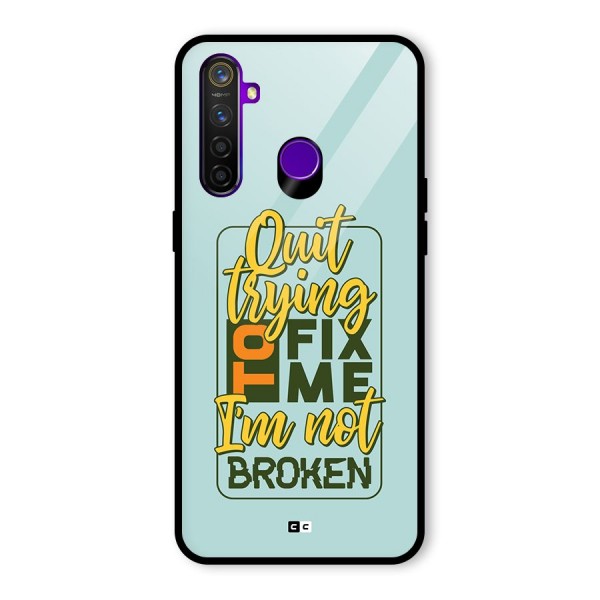 Not Broken Glass Back Case for Realme 5 Pro