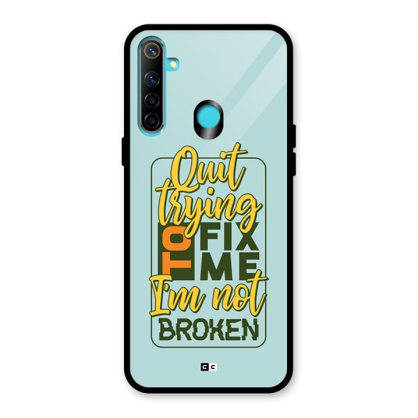 Not Broken Glass Back Case for Realme 5i