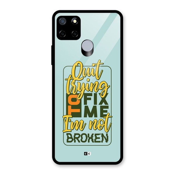 Not Broken Glass Back Case for Realme C15