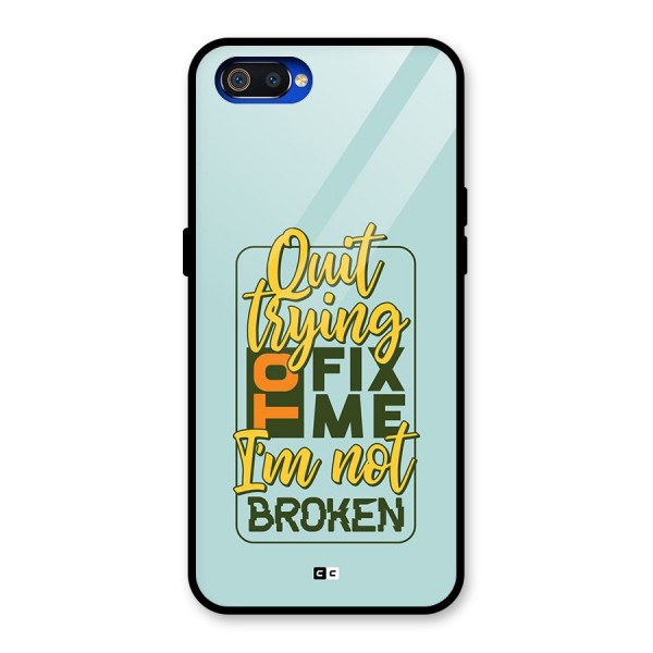 Not Broken Glass Back Case for Realme C2