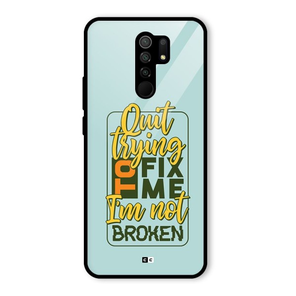 Not Broken Glass Back Case for Redmi 9 Prime