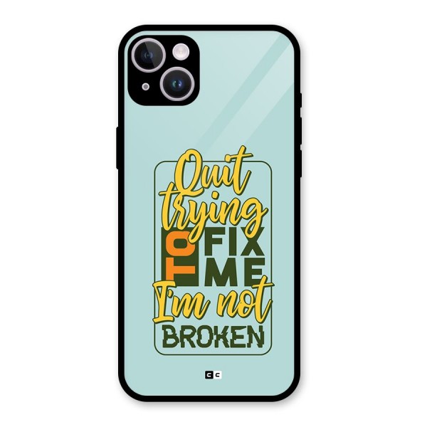 Not Broken Glass Back Case for iPhone 14 Plus