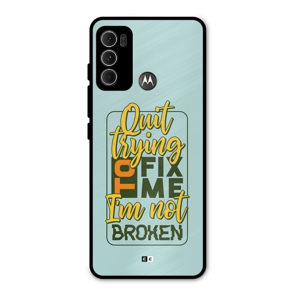 Not Broken Metal Back Case for Moto G60