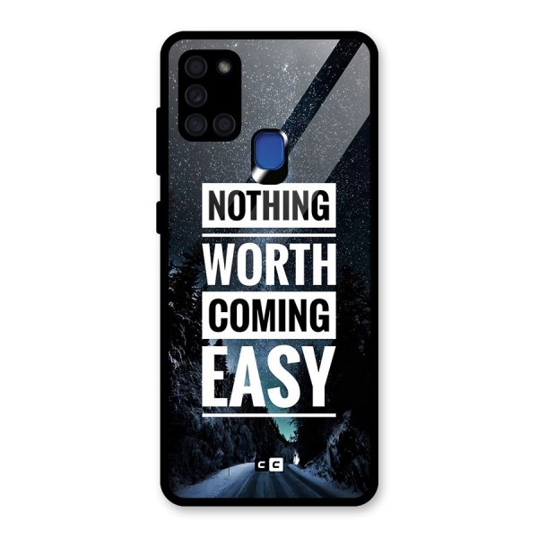 Nothing Worth Easy Glass Back Case for Galaxy A21s