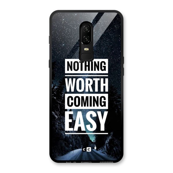 Nothing Worth Easy Glass Back Case for OnePlus 6