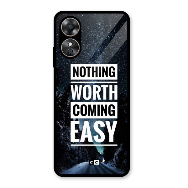 Nothing Worth Easy Glass Back Case for Oppo A17