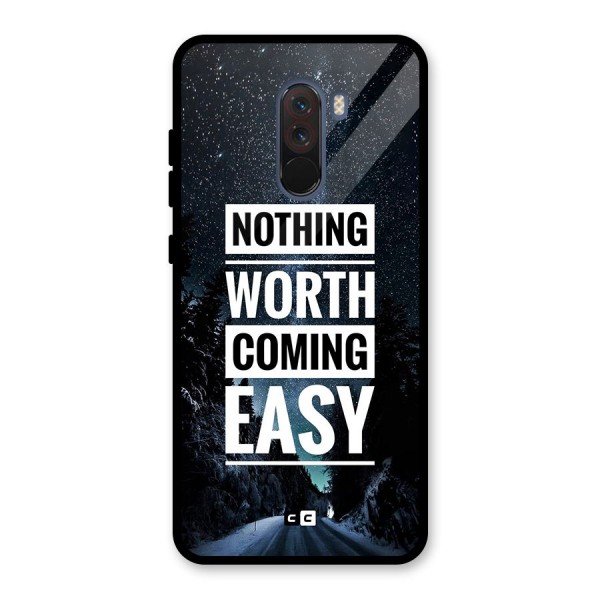 Nothing Worth Easy Glass Back Case for Poco F1