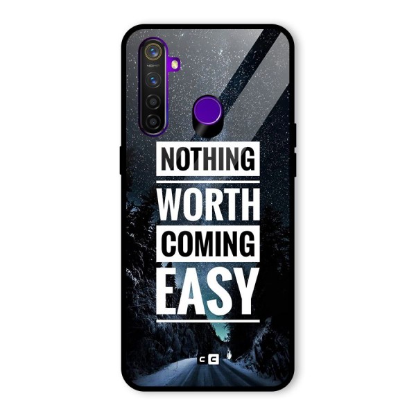 Nothing Worth Easy Glass Back Case for Realme 5 Pro