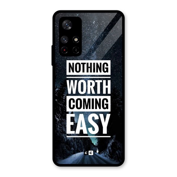 Nothing Worth Easy Glass Back Case for Redmi Note 11T 5G