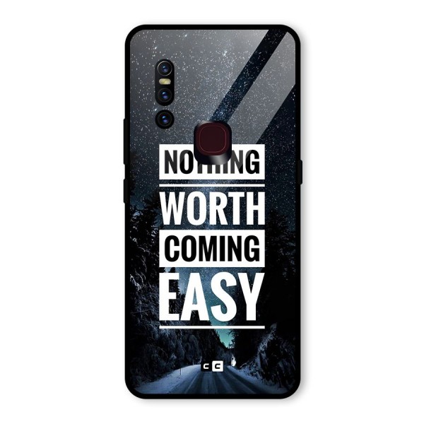 Nothing Worth Easy Glass Back Case for Vivo V15